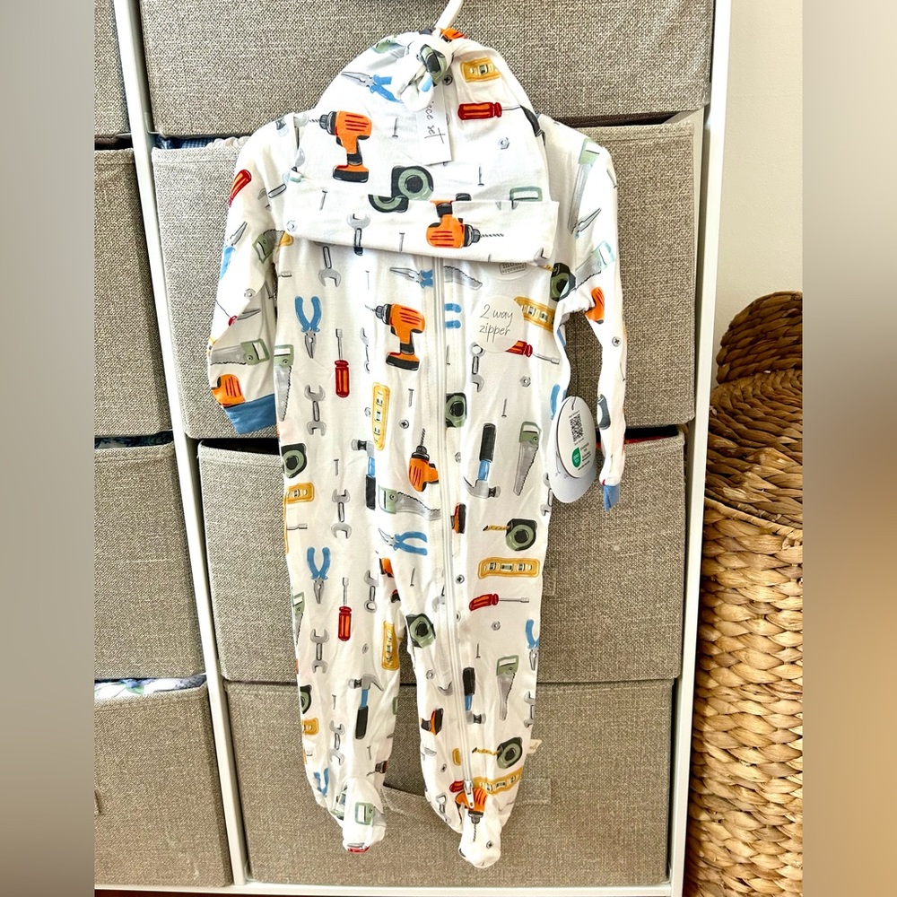 Milkberry Bamboo Footie Boy Tools Father Son